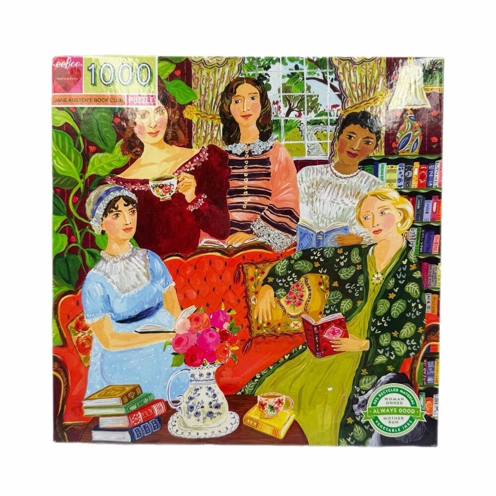 Eeboo SEALED Jane Austen's Book Club Literary Women 1000 Piece Jigsaw Puzzle New